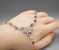 Tourmaline Necklace, Engagement Necklace, Bridal Necklace, Wedding Jewelry, Multi Gemstone Sterling Silver Statement Wedding Necklace