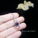 Synthetic amethyst necklace - White gold at sterling silver, Amethyst jewelry, February Birthstone 1028
