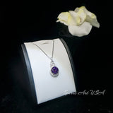 Synthetic amethyst necklace - White gold at sterling silver, Amethyst jewelry, February Birthstone 1028