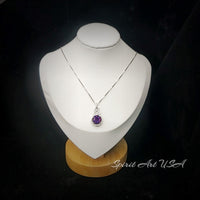 Synthetic amethyst necklace - White gold at sterling silver, Amethyst jewelry, February Birthstone 1028