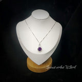 Synthetic amethyst necklace - White gold at sterling silver, Amethyst jewelry, February Birthstone 1028