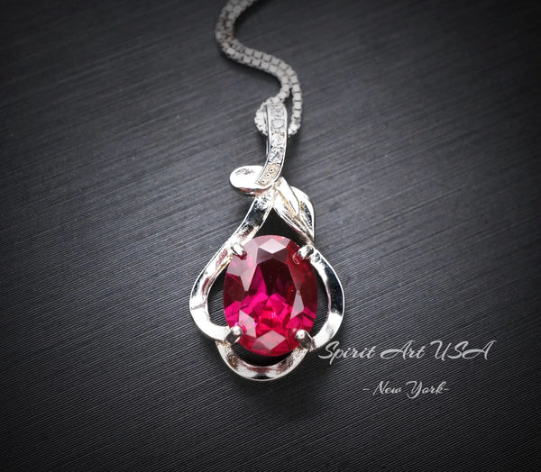 Customer Order for Andy Witan Sterling Silver Red Ruby Necklace 2.1 CT Solitaire Red Ruby With Rope Chain Lobster Claw Clasp.