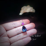 Teardrop Blue Sapphire Necklace - Pear Cut 7 CT Blue Sapphire Pendant - 18KGP Sterling Silver - September Birthstone #858