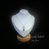 Peridot Necklace - Gemstone Kite Flower Pendant - 18KGP @ Sterling Silver - August Birthstone - Green Peridot Pendant #409
