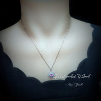 Pink tourmaline Necklace - Gemstone Flower Pendant - Dainty Pink Tourmaline Jewelry -18kgp @ Sterling Silver #948