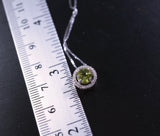 Genuine Peridot Necklace, Natural green peridot Choker, Tiny Sterling Silver Solitaire Green Gemstone Pendant Heart Chakra Healing #1017