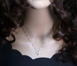 Ruby Necklace - 925 Sterling Silver - Gemstone Butterfly - White Gold coated - Ruby Necklace #238
