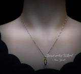 Ametrine Necklace Marquise Cut - White Gold Coated Full Sterling Silver - Large 3 CT Ametrine Pendant Diamond Leaf Navette Style