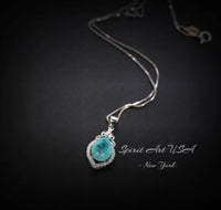 Dainty Teardrop Blue Paraiba Tourmaline Necklace - 18kgp @ sterling silver #064