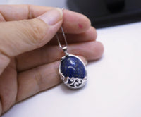 Lapiz Lazuli Necklace - Vampire Diaries necklace, Elena Gilbert Katherine necklace, Sterling Silver Natural Lapis Lazuli Jewelry 2743