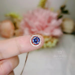 Tiny Tanzanite Rose Gold Sterling Silver Choker Round December Birthstone Necklace Little Tanzanite Choker Jewelry 068