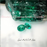 Cushion Cut Green Paraiba Necklace - Paraiba Pendant Paraiba Jewelry Green Tourmaline Necklace - 18KGP @ Sterling Silver Square Green #973