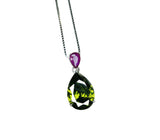 Teardrop Peridot Necklace - Tiny Ruby Teardrop Cut August Birthstone Jewelry - Large 5 Ct Lab Created Green Peridot Pendant #718