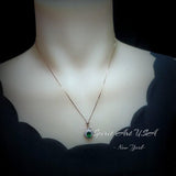Emerald Necklace - Rose gold 18kgp @ Sterling Silver - Oval Cut Store exclusive Design - Green Emerald Pendant - May Birthstone 1069
