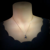 Mystic topaz Gemstone Swan Necklace - 18kgp @ Sterling Silver Rainbow Gemstone Swan Pendant #404