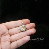 Genuine Citrine Necklace - Sterling Silver 2.8 CT Citrine Pendant - Milky Way Spiral Galaxy Energy Vortexes Windmill Jewelry #820