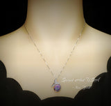 Purple Opal Necklace - Mermaid Fish Tail Pendant - 18KGP @ Sterling Silver #612