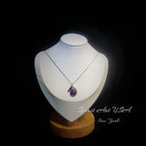 Purple Opal Necklace - Mermaid Fish Tail Pendant - 18KGP @ Sterling Silver #612