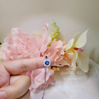 Minimalist Sapphire Necklace Diamond Sterling Silver Sunflower 6mm 0.85 CT Blue Gemstone September Birthstone 067