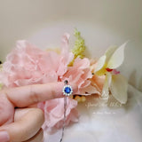 Minimalist Sapphire Necklace Diamond Sterling Silver Sunflower 6mm 0.85 CT Blue Gemstone September Birthstone 067