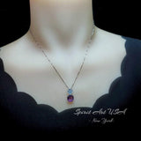 Amethyst Necklace - Large Genuine Amethyst Pendant - 18KGP @ Sterling Silver - Natural February Birthstone - Four Leaf Clover Necklace #605