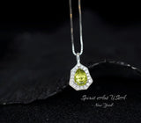 Super Tiny Genuine Peridot Necklace - Natural Green Peridot Pendant - 18KGP @ Sterling Silver - August Birthstone - Mini Green Gemstone #314