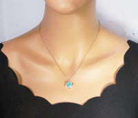 Paraiba Necklace - 18kgp @ Sterling Silver - Gemstone Star of Star Blue Paraiba Tourmaline Pendant #201