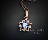 Lab Created Tanzanite Necklace Rose gold Star Pendant Sterling Silver Tiny Blue Gemstone Necklace #148
