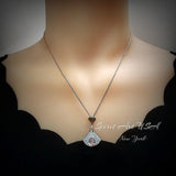 Morganite Necklace - Full Sterling Silver - White Gold coated - Gemstone Drop 3 CT large Pink Morganite Jewelry #869