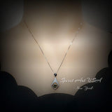 Dynamic Swing Green Peridot Necklace - Round Fund Cut 0.85 Ct - Full Sterling Silver Made with 18KGP #174