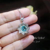Green Paraiba Tourmaline Necklace 18kGP Sterling Silver Diamond Milky Way Necklace - Spiral Galaxy Energy Vortexes Windmill Pendant 3CT #881