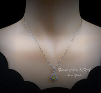 Moissanite Yellow Diamond Necklace - Lab Created Citrine Round 2.2 CT Fashion Pendant - 18KGP & Sterling Silver - November Birthstone #178