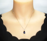 Large Teardrop Mystic Topaz Necklace - White Gold Plated Sterling Silver - Pear 6 CT Rainbow Topaz Pendant #565