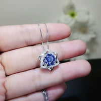 Tanzanite Necklace - Sterling Silver David Star Necklace - December Birthstone - Dainty Tanzanite Pendant #483