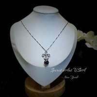 Mystic Topaz Necklace - Gemstone Kite Flower Pendant - 18KGP @ Sterling Silver - 2.2 Ct Round Rainbow Topaz Jewelry #405