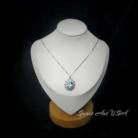Luxury Radiant Blue Aquamarine Necklace Sky Blue Style White Gold coated Sterling Silver Aquamarine Pendant - Exclusive Design 2.8 CT #899