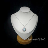 Luxury Radiant Blue Aquamarine Necklace Sky Blue Style White Gold coated Sterling Silver Aquamarine Pendant - Exclusive Design 2.8 CT #899
