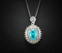 Paraiba Necklace - Sterling Silver Paraiba Tourmaline Necklace #380
