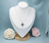 Mystic topaz Diamond Lotus Necklace - 18kgp @ Sterling Silver - Large Rainbow Mystic Topaz Pendant Luxury Flower Pendant Adjustable #1004