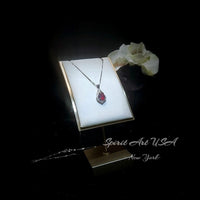 Garnet Necklace - 18KGP @ Sterling Silver - Dainty Garnet Pendant - January Birthstone - Pear Cut Garnet Jewelry