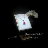 Garnet Necklace - 18KGP @ Sterling Silver - Dainty Garnet Pendant - January Birthstone - Pear Cut Garnet Jewelry