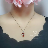 Cat Sunstone necklace, Gemstone Kitty Cat Sun stone Pendant, Orange Gemstone Sterling Silver Pet Cat lover gift Kitten Jewelry #215