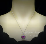 Large Pink Tourmaline Necklace - 18KGP @ Sterling Silver - Sunflower Necklace - 4 CT Pink Tourmaline Pendant #587