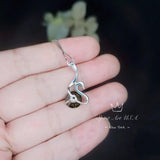 Sterling Silver Swan Peridot Necklace - 18KGP- Peridot Jewelry - Swan Necklace #152