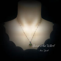 Genuine Peridot Necklace - Swan Necklace - Natural Green Peridot Pendant - 18KGP @ Sterling Silver - August Birthstone #971