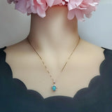 Rose Gold Paraiba Necklace Royal Blue Gemstone Jewelry Sterling Silver Made Gemstone blue 011