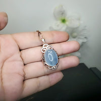 Natural Aquamarine Necklace Sterling Silver 13 ct Oval 18k Rose gold coated Crystal Chakra Healing High Frequency March Birthstone 1047