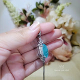 Paraiba Necklace Sterling Silver 14 CT Blue Paraiba Tourmaline Necklace Gemstone Royal Crown Flower Blue Gemstone Jewelry #977