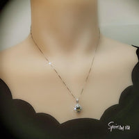 Peridot Necklace - Oval Cut - Sterling Silver Green Peridot Pendant - 2 CT White Gold Plated Gemstone Style 095