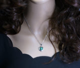 Genuine Malachite Necklace Silver - 925 Sterling Silver Green Malachite Pendant , Geometric Hexagonal Malachite Jewelry #137